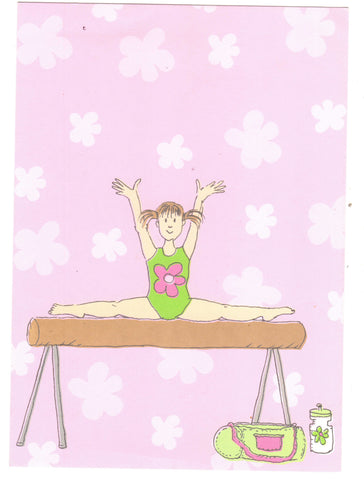 GIRL ON BALANCE BEAM - BLANK STOCK INVITATION