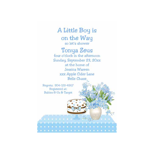 CAKE AND TABLE SCAPE CUSTOM INVITATION