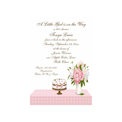 CAKE AND TABLE SCAPE CUSTOM INVITATION