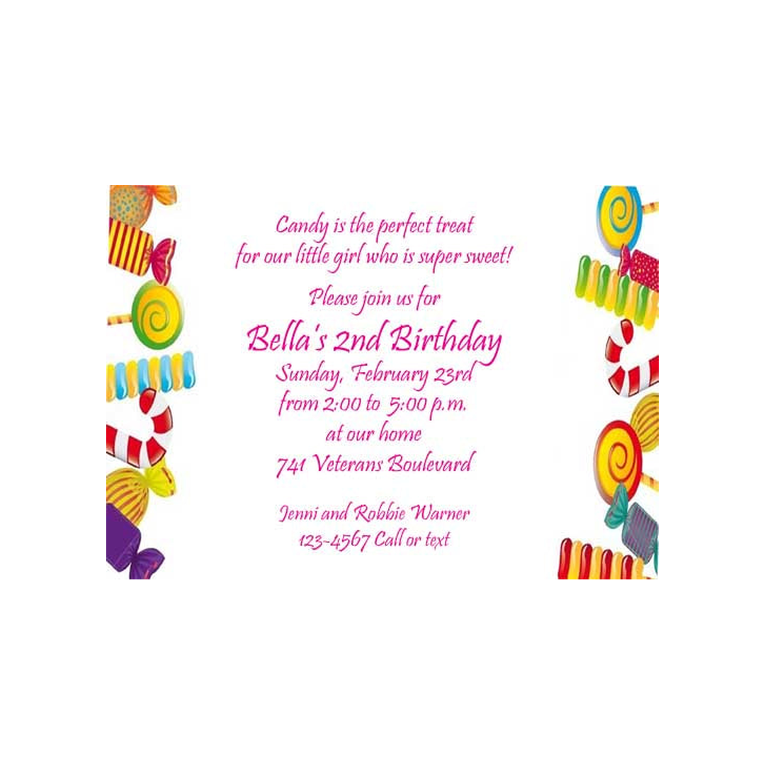 CANDY PIECES CUSTOM INVITATION