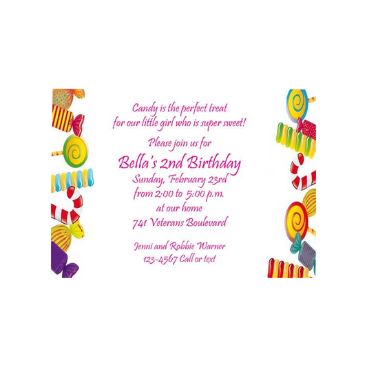 CANDY PIECES CUSTOM INVITATION