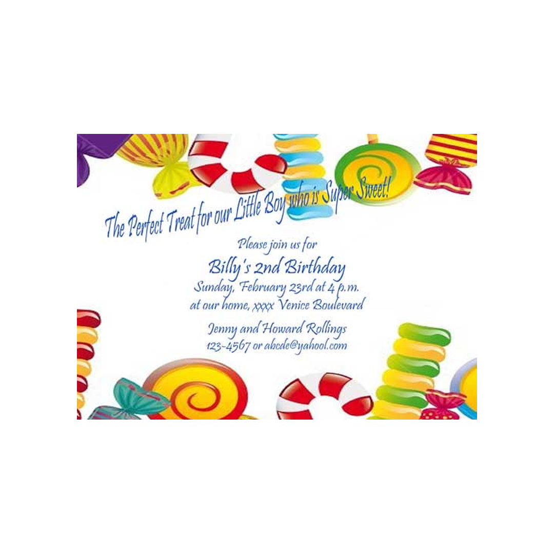 CANDY PIECES CUSTOM INVITATION