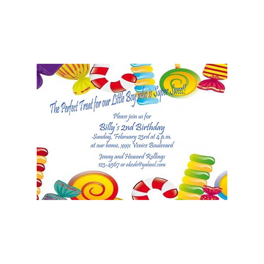 CANDY PIECES CUSTOM INVITATION