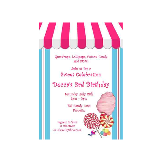 CANDY SHOP CUSTOM INVITATION