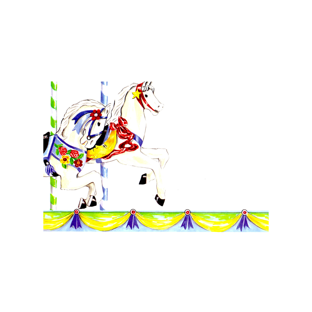 CAROUSEL HORSES - BLANK STOCK INVITATION