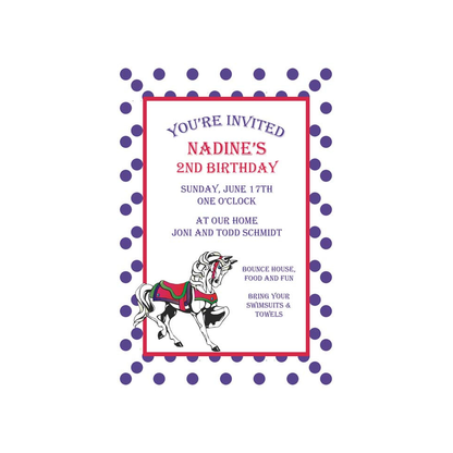 CAROUSEL HORSE CUSTOM INVITATION