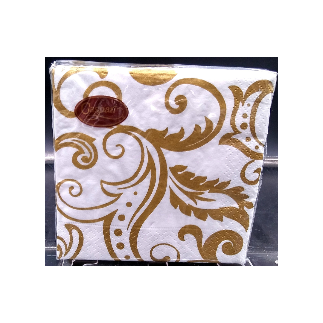 CASPARI FILIGREE GOLD PAPER BEVERAGE NAPKINS