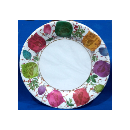CASPARI GILDED ORNAMENT IVORY 10 1/2" PAPER PLATES