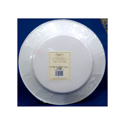 CASPARI GILDED ORNAMENT IVORY 10 1/2" PAPER PLATES