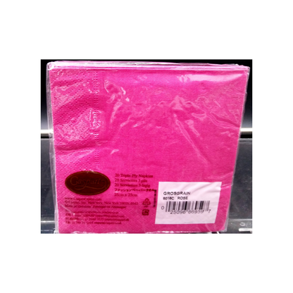 CASPARI ROSE GROSGRAIN PAPER BEVERAGE NAPKINS