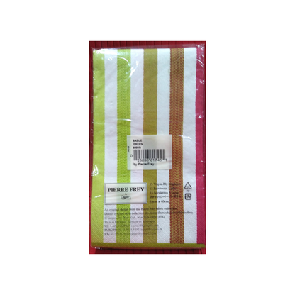 CASPARI SABLE GREEN STRIPED PAPER GUEST TOWELS
