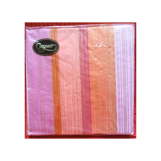 CASPARI STRIPED SILK FUCHSIA PAPER LUNCHEON NAPKINS
