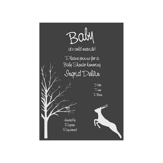 CHALKBOARD DEER SILHOUETTE CUSTOM INVITATION