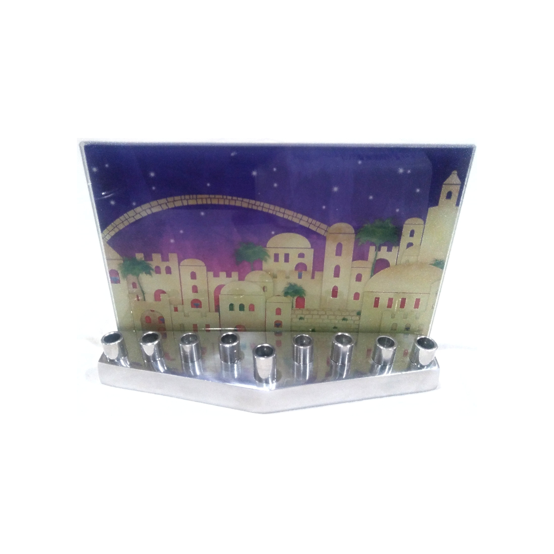 CHANUKAH GLASS MENORAH