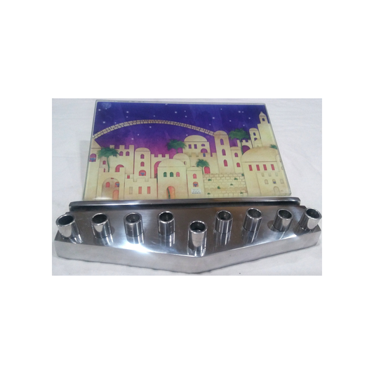CHANUKAH GLASS MENORAH