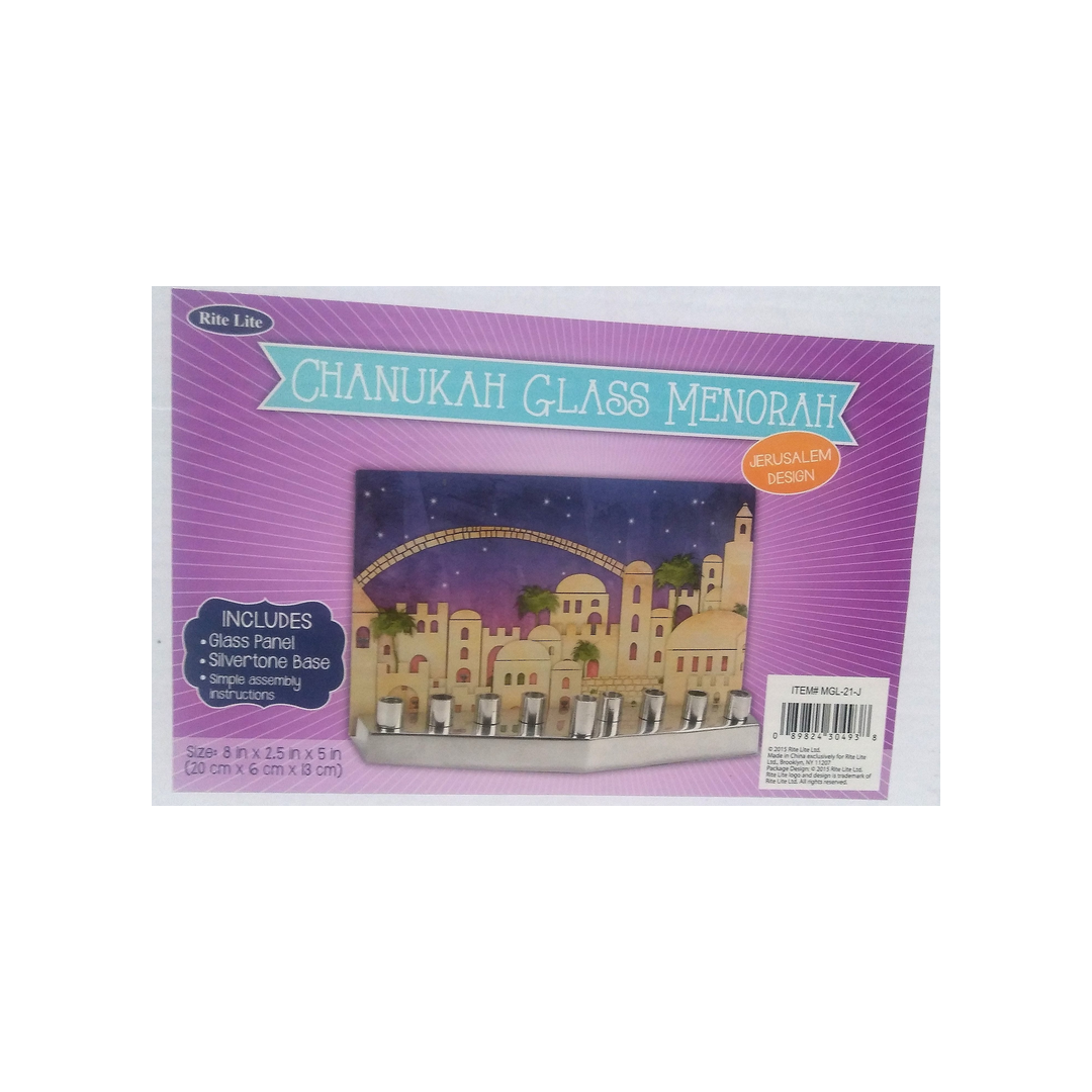 CHANUKAH GLASS MENORAH