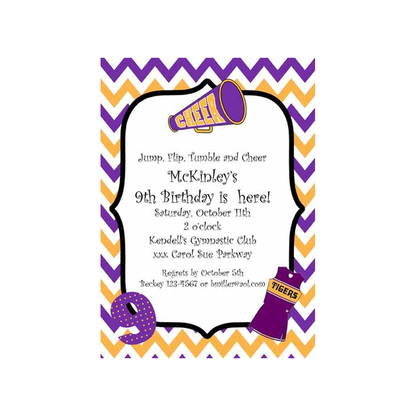 CHEERLEADER CUSTOM INVITATION