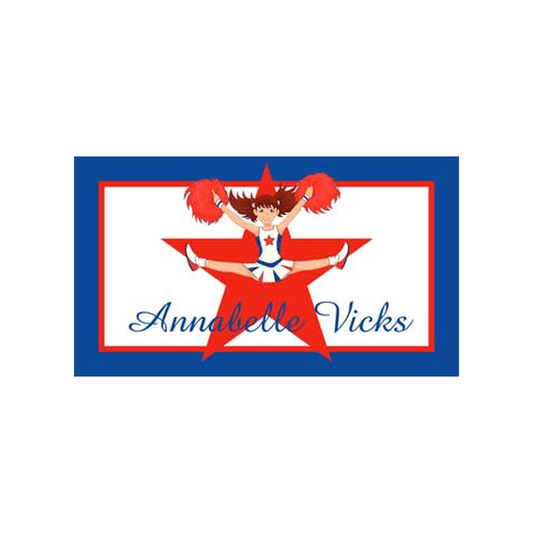 CHEERLEADER WITH STAR PERSONALIZED GIFT OR CALLING CARDS