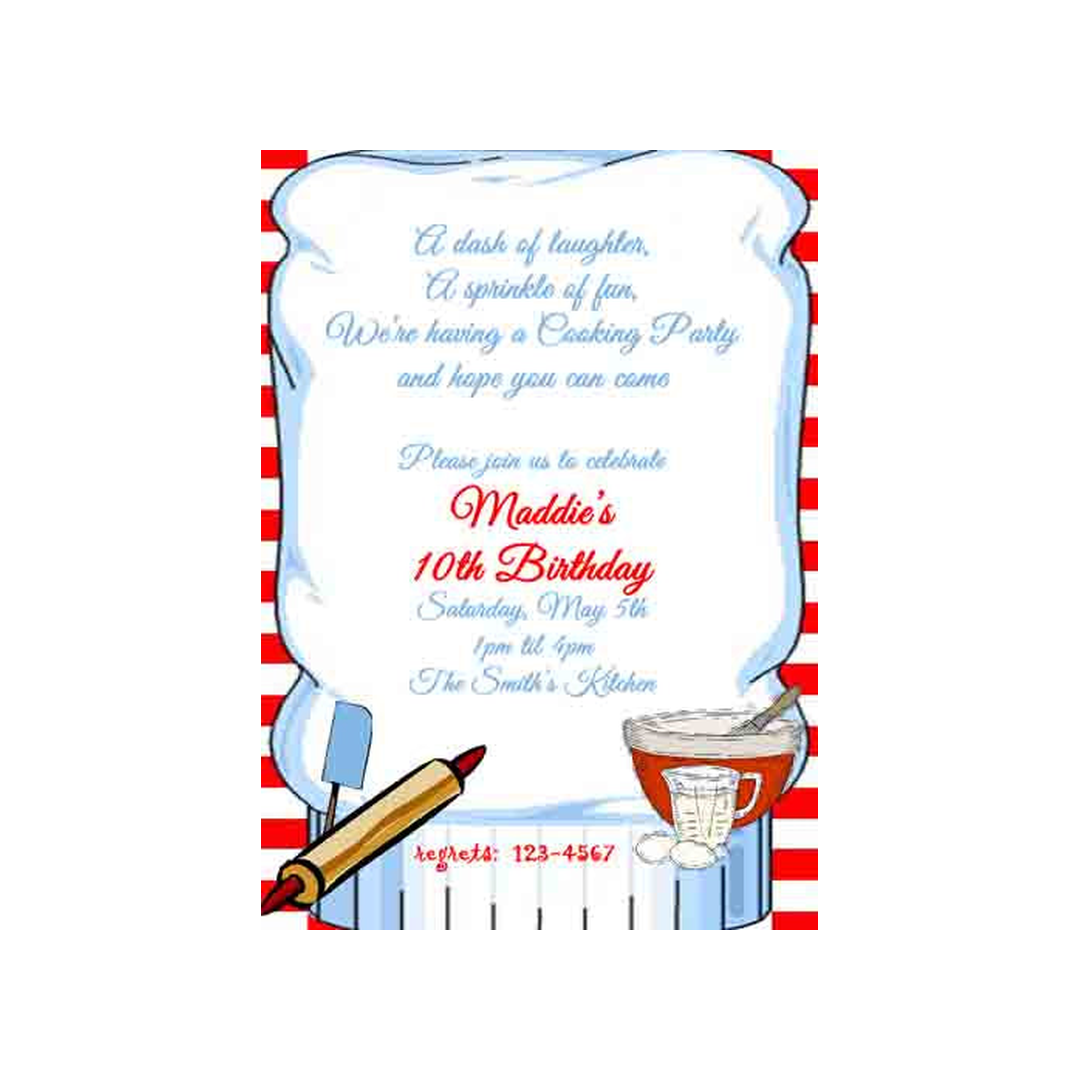 CHEF'S HAT CUSTOM INVITATION
