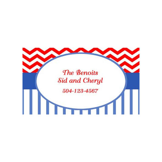 CHEVRON AND STRIPE PATTERNS PERSONALIZED GIFT OR CALLING CARDS