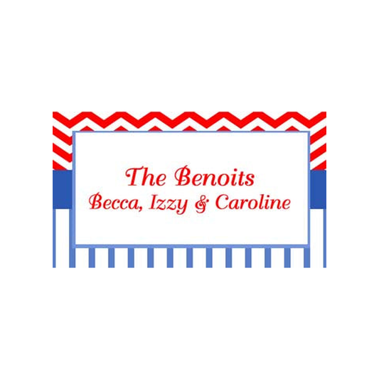 CHEVRON AND STRIPE PATTERNS PERSONALIZED GIFT OR CALLING CARDS