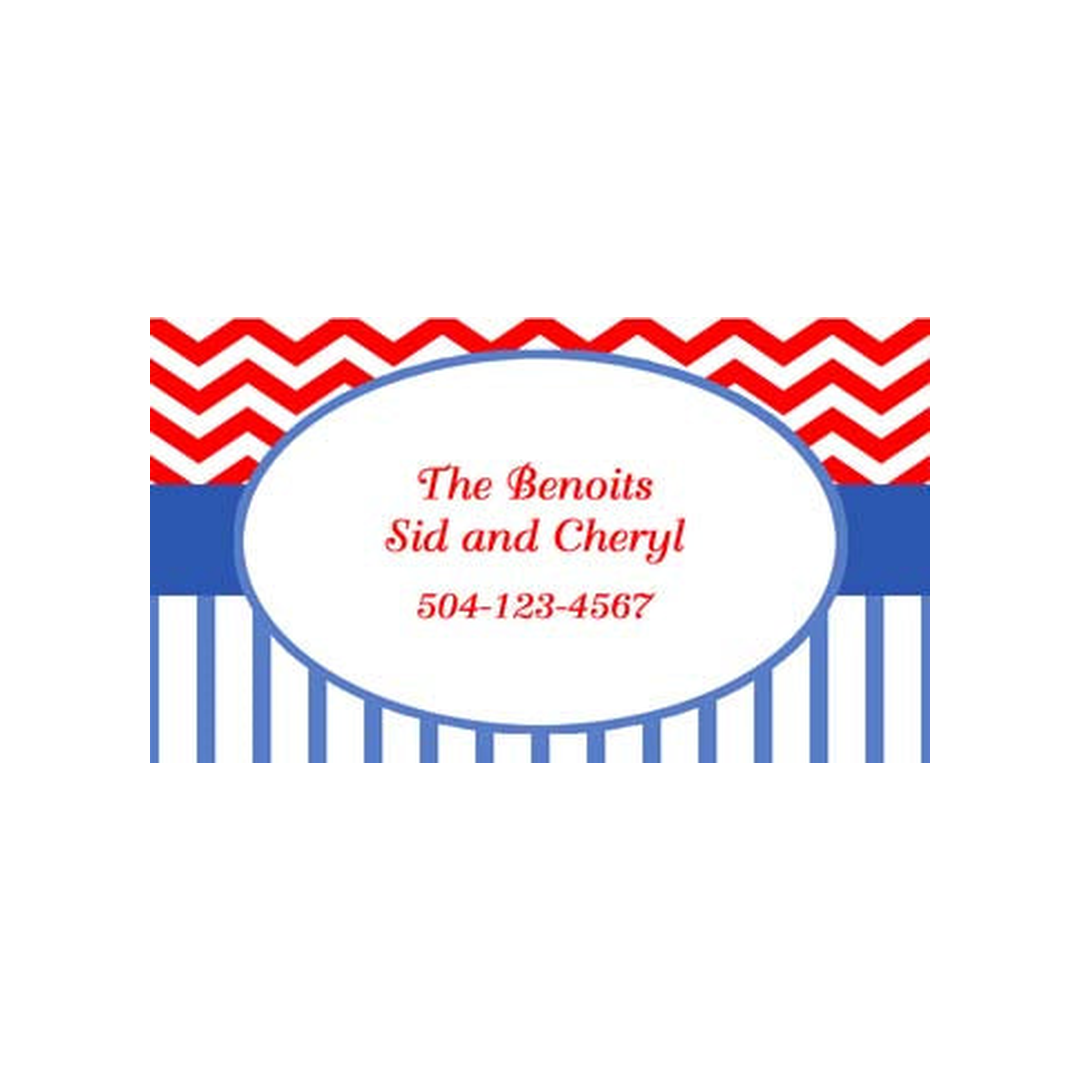 CHEVRON AND STRIPE PATTERNS PERSONALIZED GIFT OR CALLING CARDS