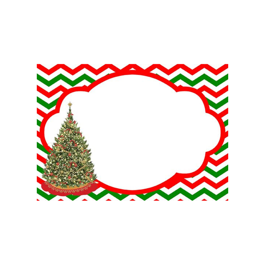 CHEVRON BORDER AND CHRISTMAS TREE CUSTOM INVITATION