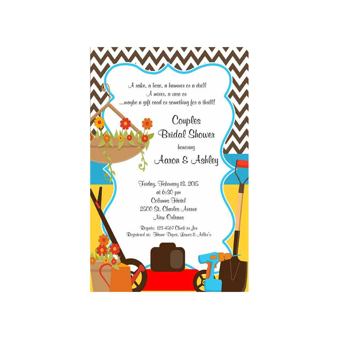 CHEVRON GARDEN SHOWER CUSTOM INVITATION
