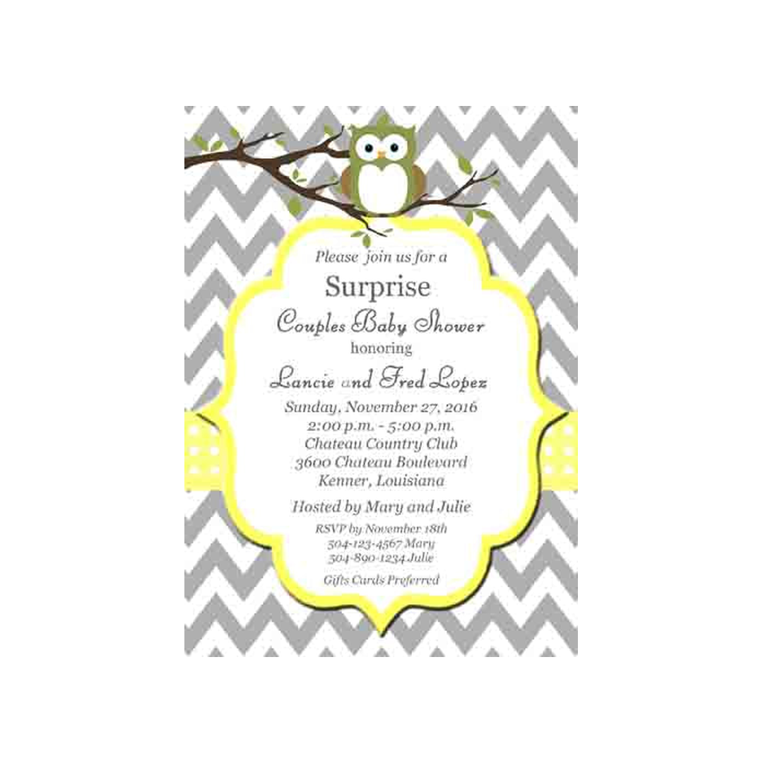 CHEVRON OWL CUSTOM INVITATION