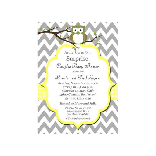 CHEVRON OWL CUSTOM INVITATION