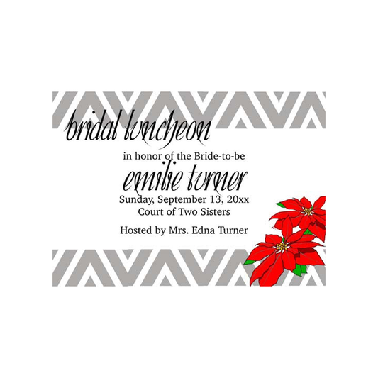 CHEVRON POINSETTIAS CUSTOM INVITATION