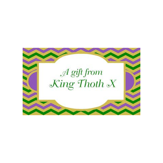 CHEVRON PURPLE GREEN GOLD PERSONALIZED GIFT OR CALLING CARDS