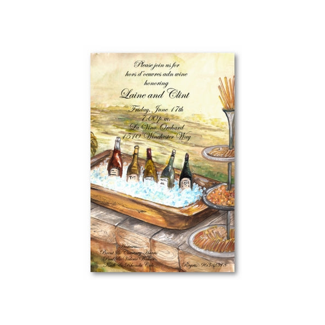 CHILLING WINE - BLANK STOCK INVITATION