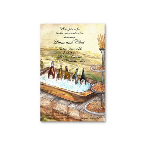 CHILLING WINE - BLANK STOCK INVITATION