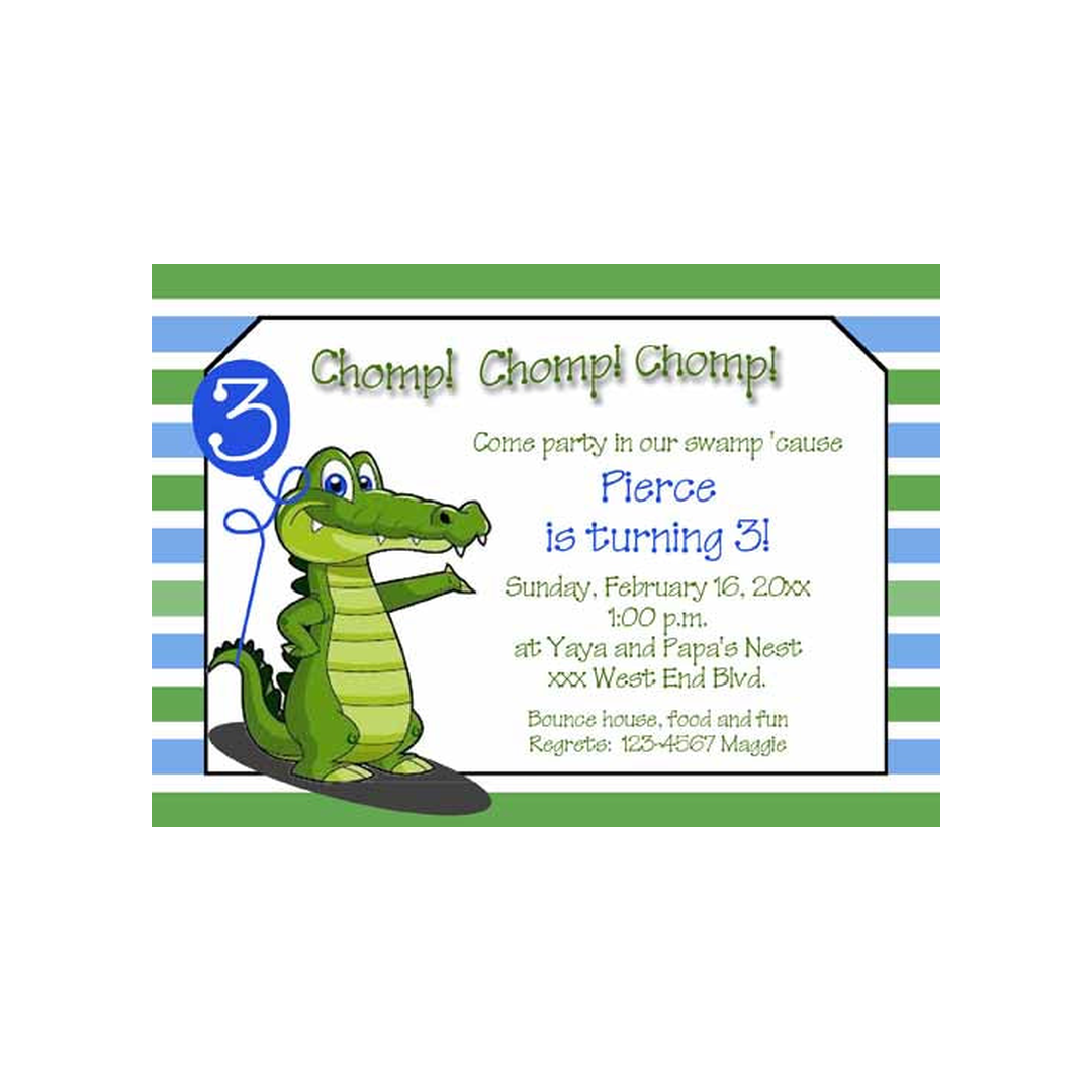 CHOP CHOP ALLIGATOR CUSTOM INVITATION