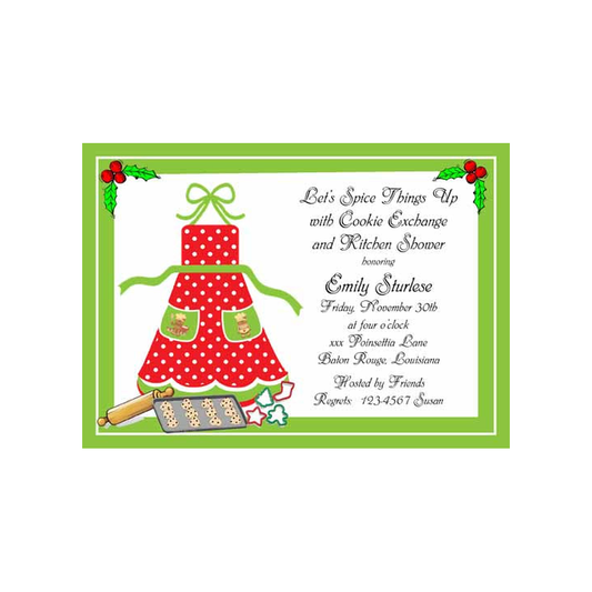 CHRISTMAS APRON CUSTOM INVITATION