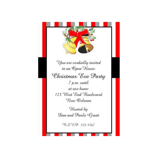 CHRISTMAS BELLS CUSTOM INVITATION