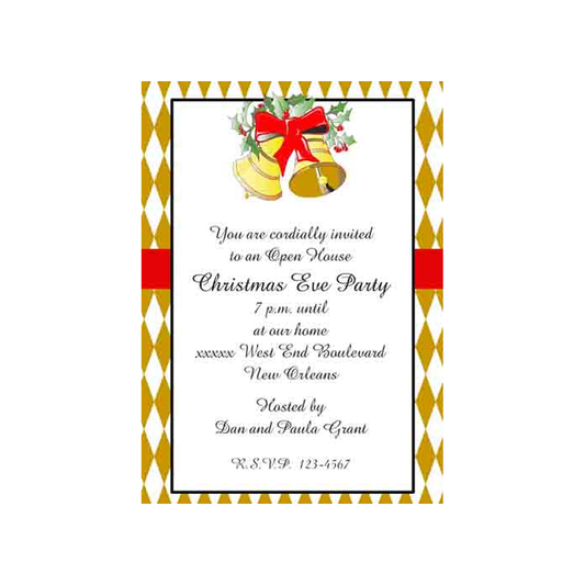 CHRISTMAS BELLS CUSTOM INVITATION