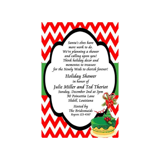 CHRISTMAS CAKE CUSTOM INVITATION