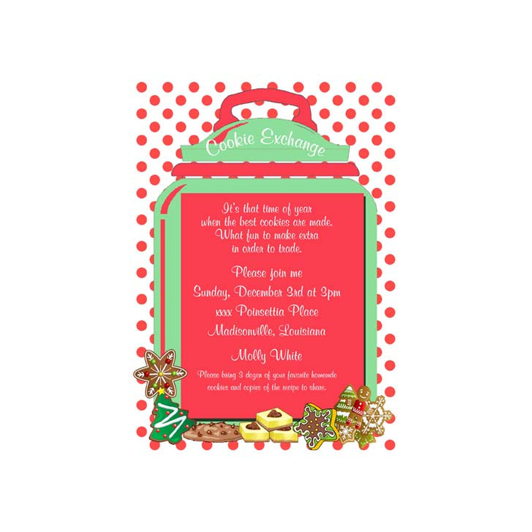 CHRISTMAS COOKIE JAR CUSTOM INVITATION