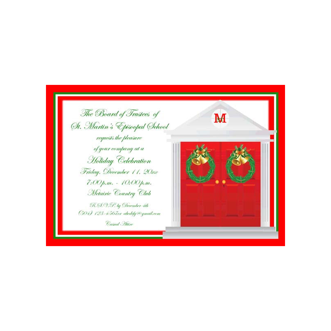 CHRISTMAS FRONT DOORS CUSTOM INVITATION