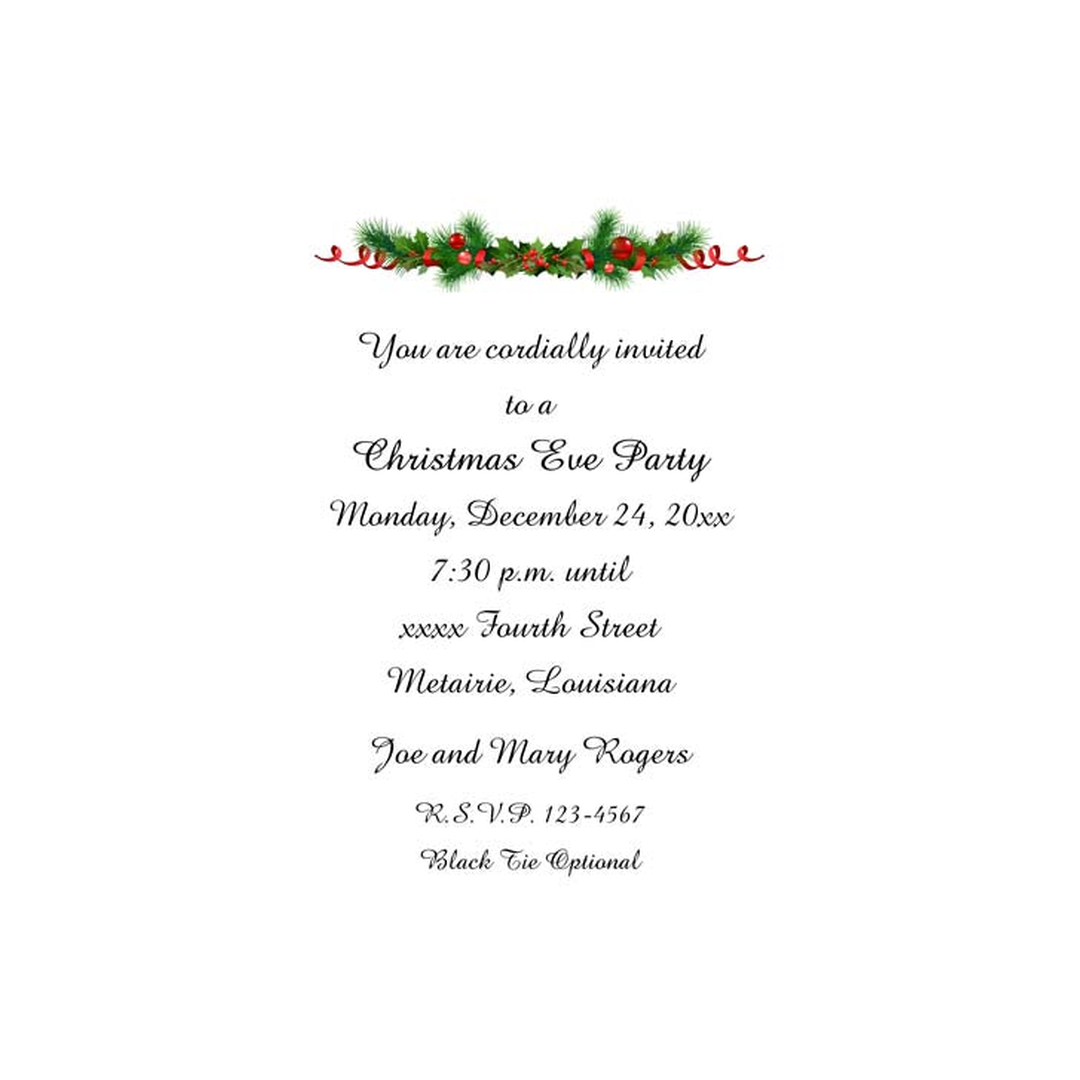 CHRISTMAS GARLAND CUSTOM INVITATION