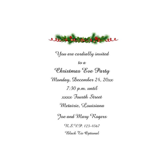 CHRISTMAS GARLAND CUSTOM INVITATION