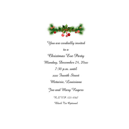 CHRISTMAS GARLAND CUSTOM INVITATION