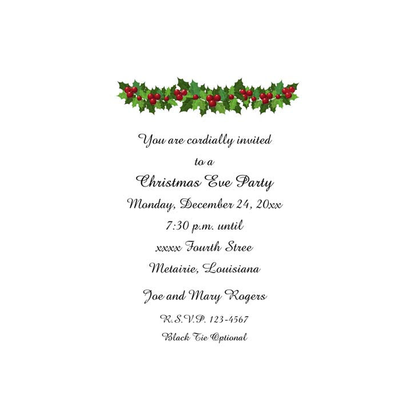 CHRISTMAS GARLAND CUSTOM INVITATION