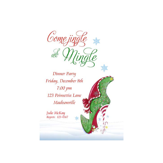 CHRISTMAS HIGH HEEL CUSTOM INVITATION
