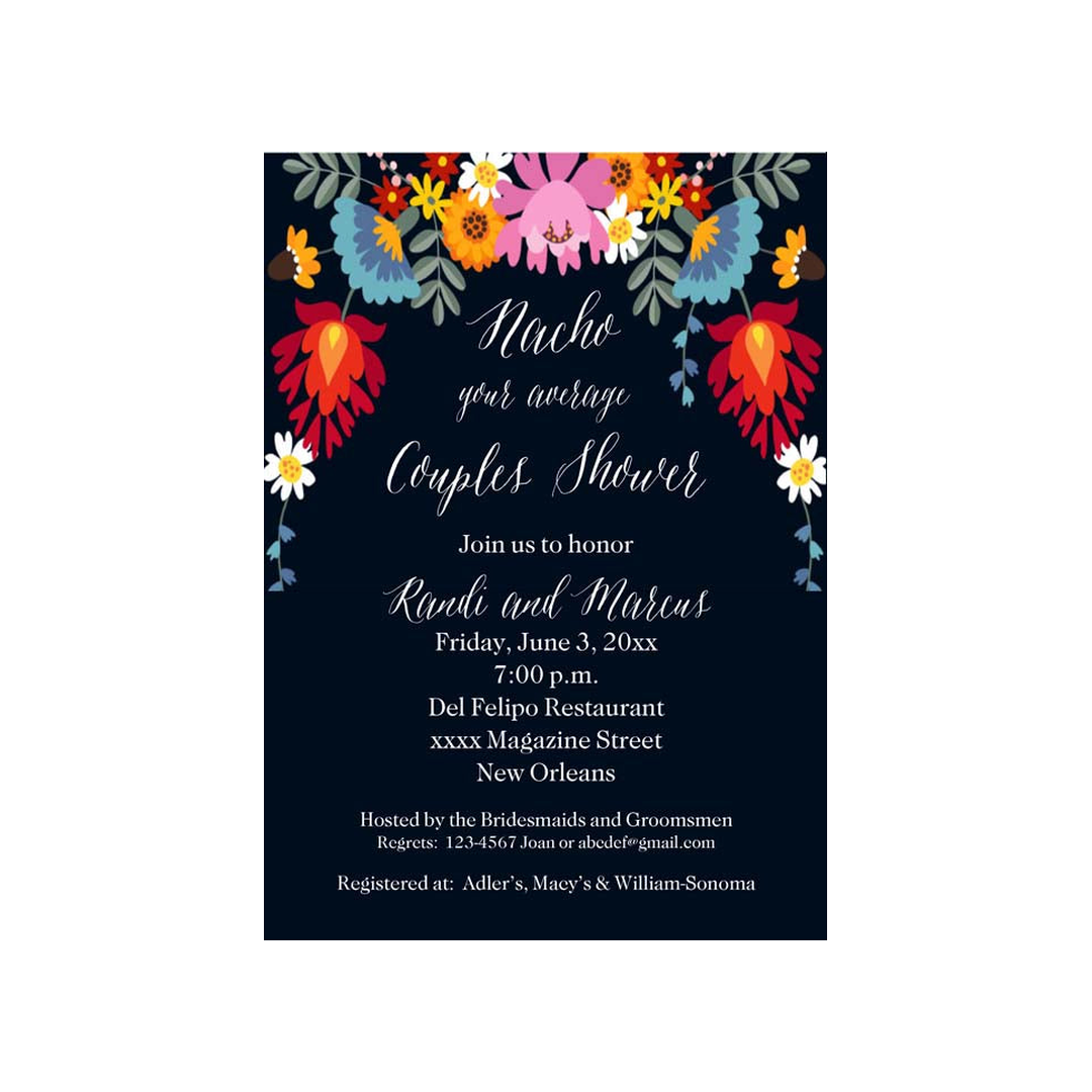 CINCO DE MAYO FLOWERS CUSTOM INVITATION