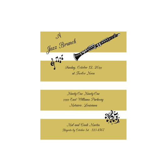 CLARINET AND JAZZ IT UP CUSTOM INVITATION