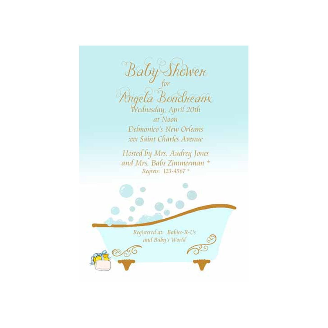 CLAWFOOT TUB CUSTOM INVITATION