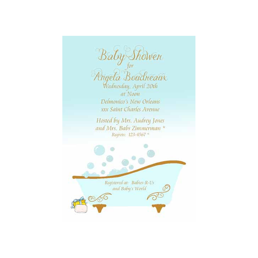 CLAWFOOT TUB CUSTOM INVITATION